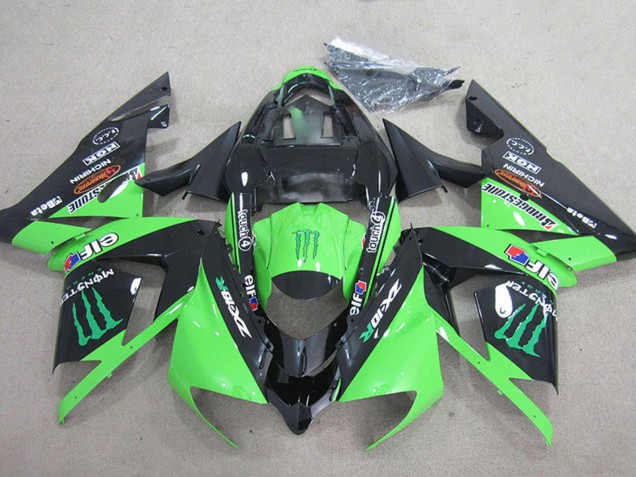 Schwarz Grün Monster 2004-2005 Kawasaki ZX10R Motorrad Verkleidung