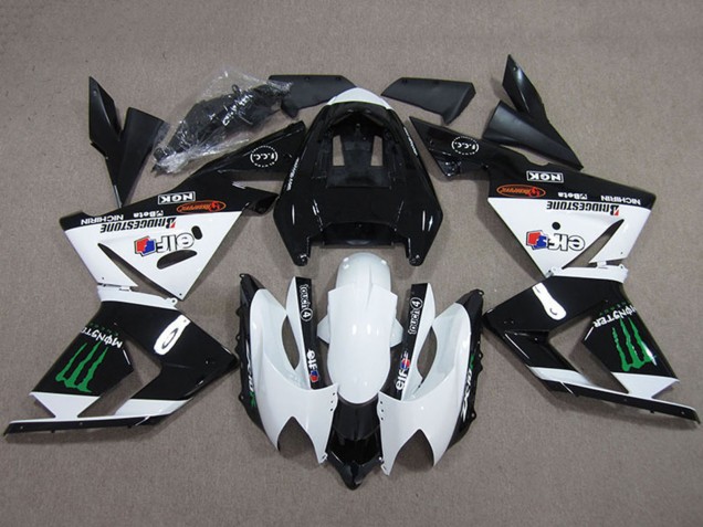 Schwarz Weiß Monster 2004-2005 Kawasaki ZX10R Motorrad Verkleidung