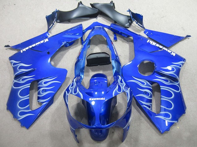 Blau Weiß Flamme 2002-2006 Kawasaki ZX12R Motorrad Verkleidung