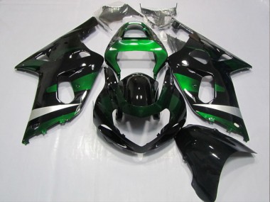 Glänzendes Schwarz Grün 2001-2003 Suzuki GSXR 600 Motorrad Verkleidung