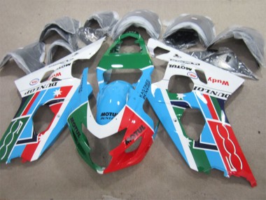 Weiß Blau Grün Rot Motul 2001-2003 Suzuki GSXR 600 Motorrad Verkleidung