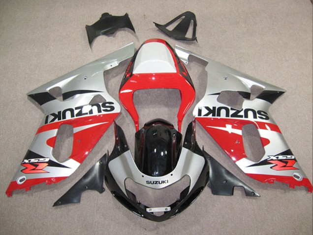 Silber Rot Glänzendes Schwarz 2001-2003 Suzuki GSXR 600 Motorrad Verkleidung