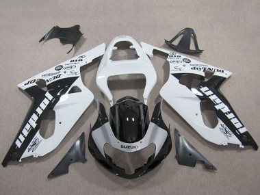 Weiß Glänzendes Schwarz Jordan 2001-2003 Suzuki GSXR 600 Motorrad Verkleidung