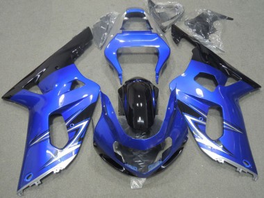 Blau Weiß Glänzendes Schwarz 2001-2003 Suzuki GSXR 600 Motorrad Verkleidung