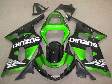 Grün Glänzendes Schwarz Weiß 2001-2003 Suzuki GSXR 600 Motorrad Verkleidung
