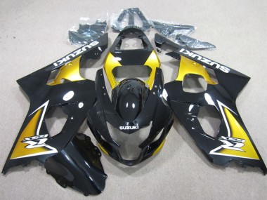 Glänzendes Schwarz Gelb 2004-2005 Suzuki GSXR 600 Motorrad Verkleidung
