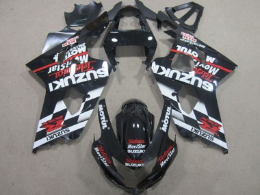 Glanzendes Schwarz Rot Weiss Telefonica MoviStar 2004-2005Suzuki GSXR 600 Motorrad Verkleidung