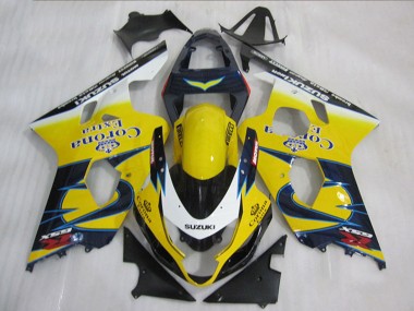 Gelb Weiß Blau Corona Extra 2004-2005 Suzuki GSXR 600 Motorrad Verkleidung