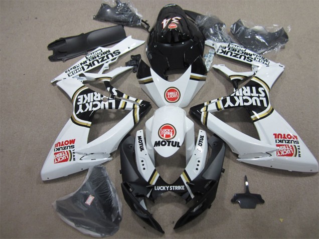 Weiß Schwarz Rot Lucky Strike Motul 2006-2007 Suzuki GSXR 600 Motorrad Verkleidung