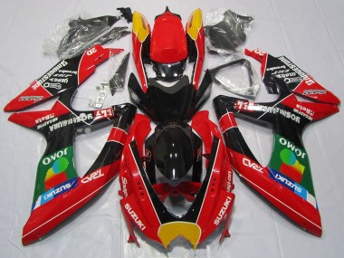 Rot Orange Blau Grün Schwarz JOMO 2008-2010 Suzuki GSXR 600 Motorrad Verkleidung