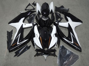 Weiß Glänzendes Schwarz 2008-2010 Suzuki GSXR 600 Motorrad Verkleidung