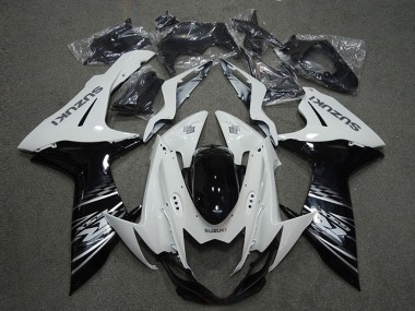 Weiß Glänzendes Schwarz 2011-2024 Suzuki GSXR 600 Motorrad Verkleidung