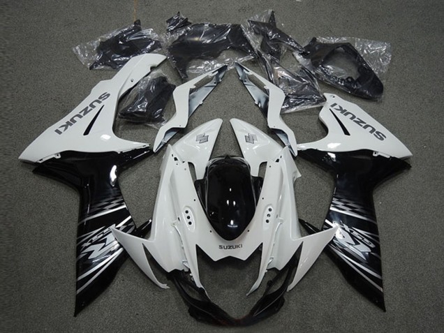 Weiß Glänzendes Schwarz 2011-2024 Suzuki GSXR 600 Motorrad Verkleidung