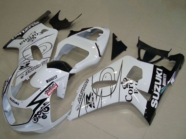 Weiß Schwarz Alstare Corona Extra Motul 2001-2003 Suzuki GSXR 750 Motorrad Verkleidung