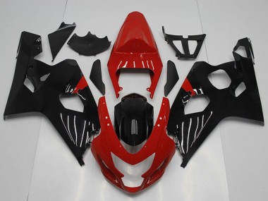 Rot Glänzendes Schwarz 2004-2005 Suzuki GSXR 750 Motorrad Verkleidung