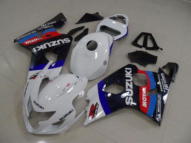 Weiß Blau Rot Schwarz Motul 2004-2005 Suzuki GSXR 750 Motorrad Verkleidung