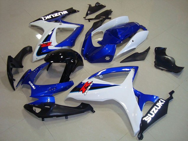 Weiß Blau Glänzendes Schwarz Rot 2006-2007 Suzuki GSXR 750 Motorrad Verkleidung