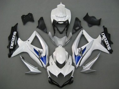 Weiß Silber Blau Schwarz 2008-2010 Suzuki GSXR 750 Motorrad Verkleidung