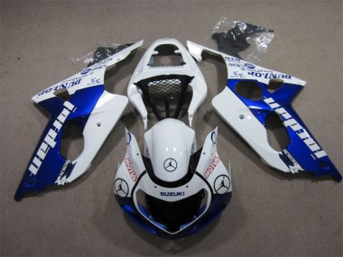 Weiß Blau Jordan Motul 2000-2002 Suzuki GSXR 1000 Motorrad Verkleidung
