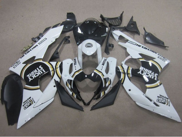 Weiß Schwarz Lucky Strike Motul 2005-2006 Suzuki GSXR 1000 Motorrad Verkleidung