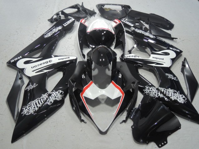 Glänzendes Schwarz Weiß Rot Leuchtfeuer 2005-2006 Suzuki GSXR 1000 Motorrad Verkleidung