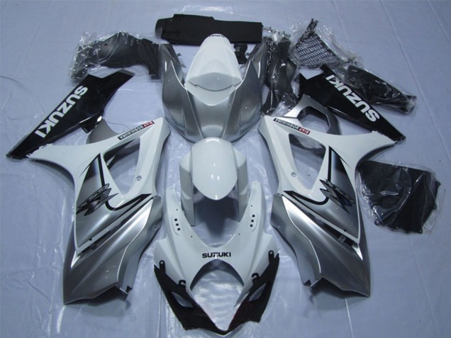 Weiß Silber Schwarz 2007-2008 Suzuki GSXR 1000 Motorrad Verkleidung