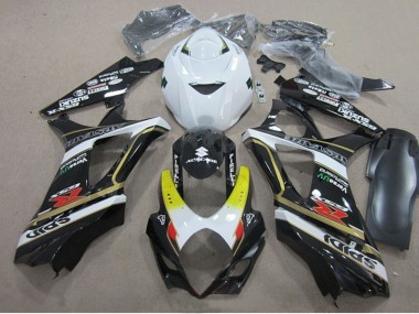 Weiß Gelb Rot Schwarz 2007-2008 Suzuki GSXR 1000 Motorrad Verkleidung