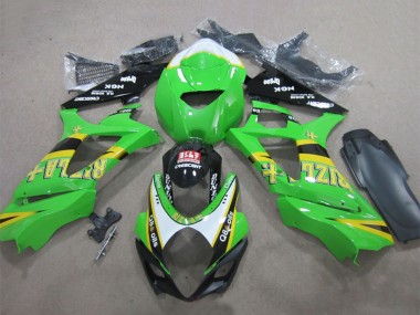 Grün Weiß Gelb Schwarz Rizla Q8 Oils 2007-2008 Suzuki GSXR 1000 Motorrad Verkleidung