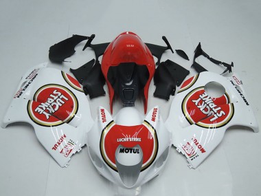 Weiß Rot Lucky Strike Motul 1996-2007 Suzuki GSXR 1300 Hayabusa Motorrad Verkleidung