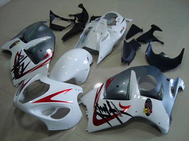 Weiß Rot Matt Grau 1996-2007 Suzuki GSXR 1300 Hayabusa Motorrad Verkleidung