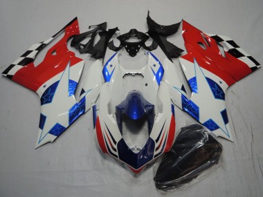 Weiß Blau Rot Schwarz 2011-2014 Ducati 1199 Motorrad Verkleidung