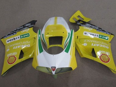 Gelb Weiß Grün Shell Info Strrda 1993-2005 Ducati 748 Motorrad Verkleidung