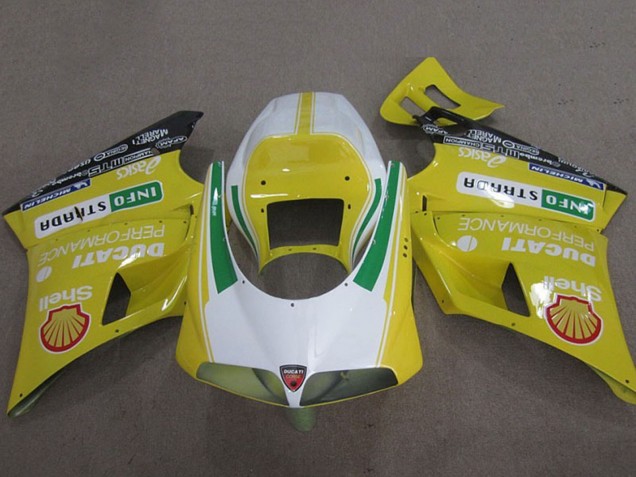 Gelb Weiß Grün Shell Info Strrda 1993-2005 Ducati 748 Motorrad Verkleidung