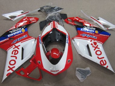 Weiß Rot Blau Schwarz Valsir Xerox 2007-2014 Ducati 1098 Motorrad Verkleidung