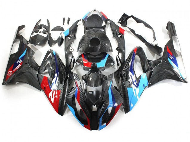 Blau Rot Carbonfaser 2015-2016 BMW S1000RR Motorrad Verkleidung