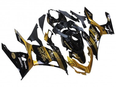 Gold Glänzendes Schwarz 2018-2024 Kawasaki EX400 Motorrad Verkleidung