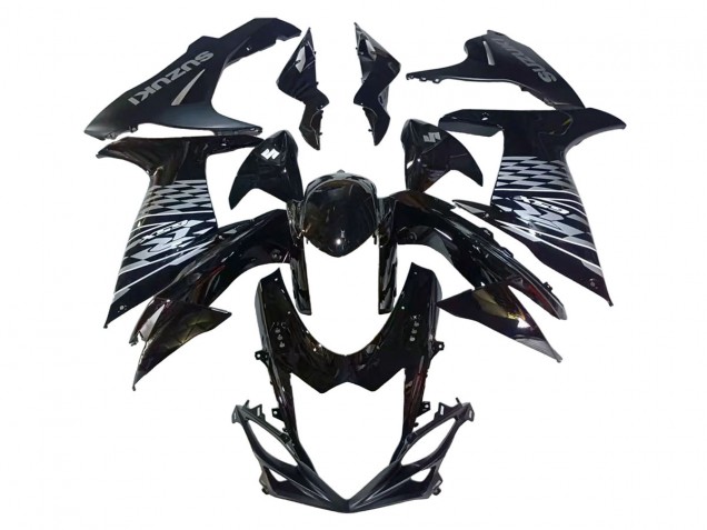 Glänzendes Schwarz Silber 2011-2024 Suzuki GSXR 600/750 Motorrad Verkleidung