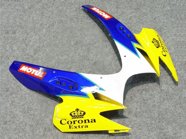 Weiß Blau Gelb Corona Alstare 2006-2007 Suzuki GSXR 600/750 Motorrad Verkleidung