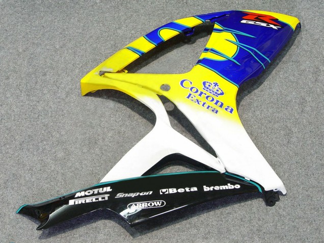 Weiß Blau Gelb Corona Alstare 2006-2007 Suzuki GSXR 600/750 Motorrad Verkleidung