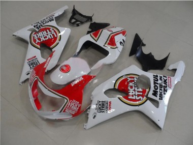 Weiß Rot Lucky Strike 2000-2002 Suzuki GSXR 1000 Motorrad Verkleidung