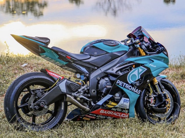 Hellgrün Weiß Schwarz Petronas 2008-2016 Yamaha YZF R6 Motorrad Verkleidung