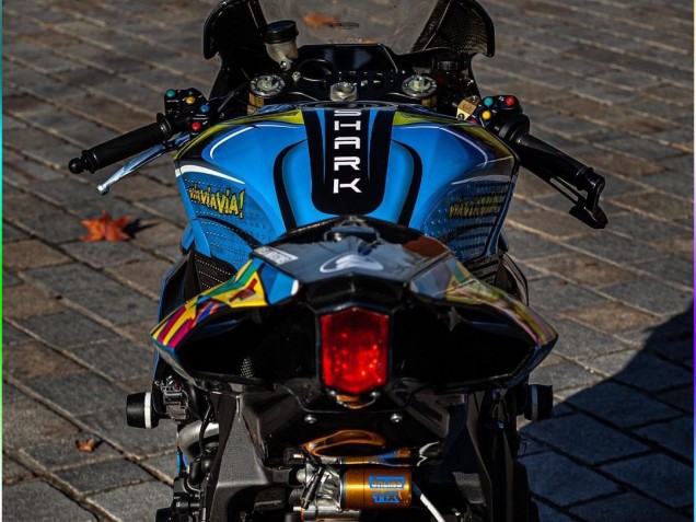 Blau Gelb Hai 2015-2019 Yamaha YZF R1 Motorrad Verkleidung