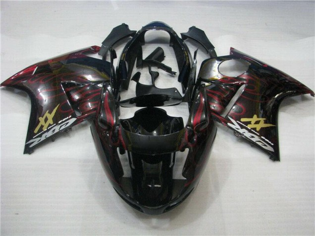 Honda CBR 1100 XX 1996-2007 Motorrad Verkleidungen - Rot Flamme Honda CBR 1100 XX 1996-2007 Motorrad Verkleidungen - Rot Flamme