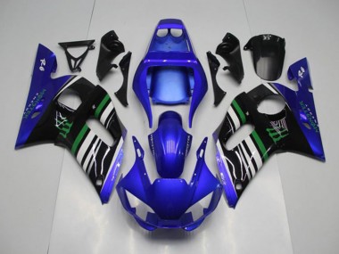 Yamaha R6 1998-2002 Motorrad Verkleidungen - Blau Monster