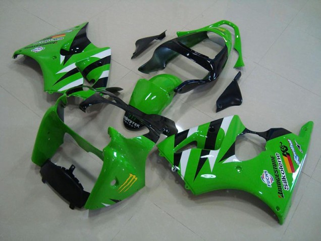 Kawasaki ZX6R 2000-2002 Motorrad Verkleidungen Komplett Sets - Grün Schwarz Kawasaki ZX6R 2000-2002 Motorrad Verkleidungen Komplett Sets - Grün Schwarz