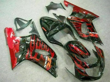 Suzuki GSXR 600 / 750 K1 K2 K3 2001-2003 Motorrad Verkleidungen - Rot Schwarz