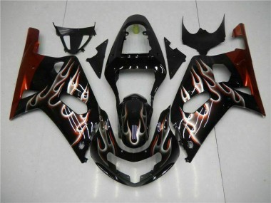 Suzuki GSXR 600 / 750 K1 K2 K3 2001-2003 Motorrad Verkleidung - Schwarz