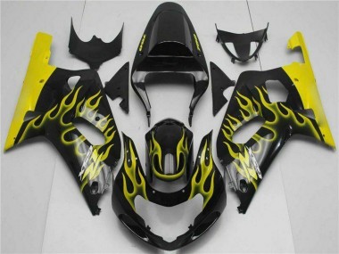 Suzuki GSXR 600 / 750 K1 K2 K3 2001-2003 Motorrad Verkleidungen Komplett Sets - Schwarz