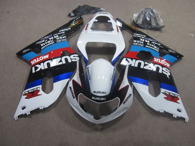 Suzuki GSXR 600 K1 K2 K3 2001-2003 Motorrad Verkleidungen - Weiß Blau Motul Suzuki GSXR 600 K1 K2 K3 2001-2003 Motorrad Verkleidungen - Weiß Blau Motul