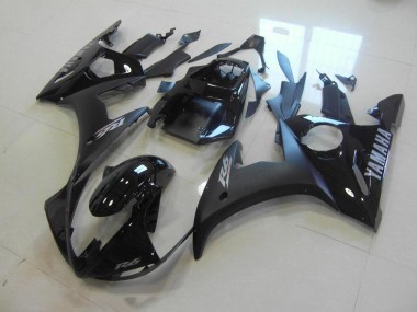 Yamaha R6 2003-2005 Motorrad Verkleidungen - Matt Schwarz Glänzend Schwarz